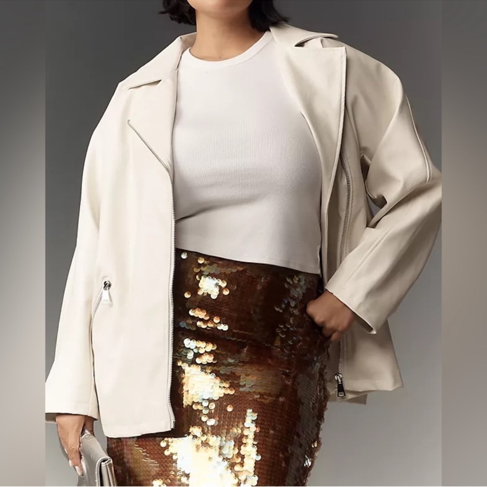 Maeve Cream Leather Jacket - Picture 4 of 14